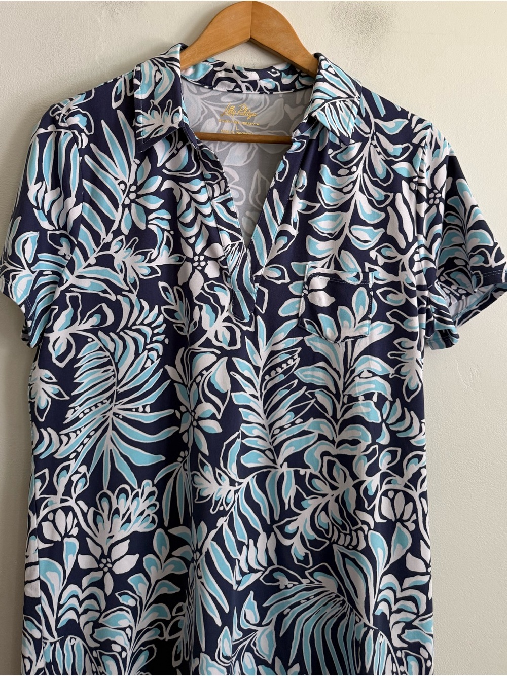 Lily Pulitzer DUNE UPF 50+ SHORT SLEEVE Tropical Floral Polo Shift Dress - Picture 5 of 9